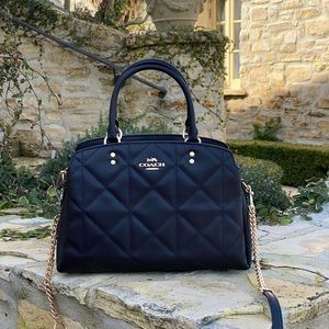 NwT Coach quilted leather handbag purse black